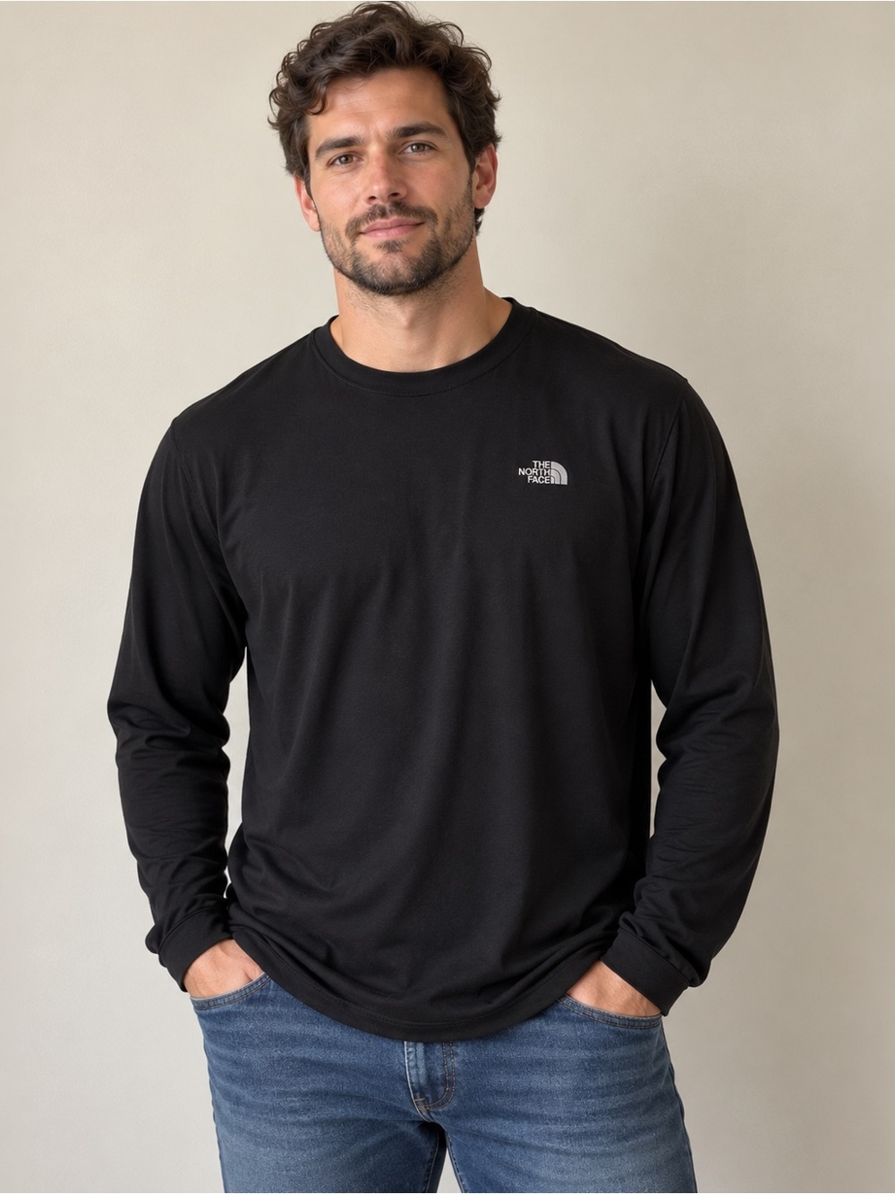 The North Face Men's Long-Sleeve Crew Tee in Black
